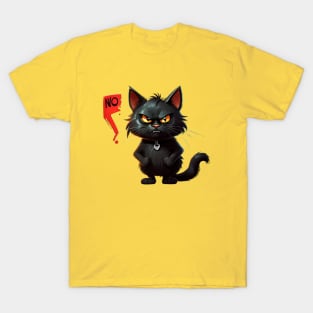 Black Cat Says No: Funny illustration for black cat lover T-Shirt